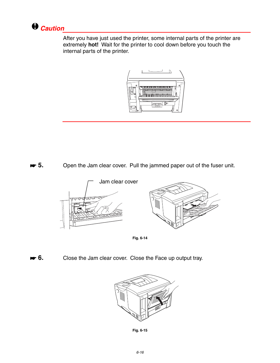 See illustration of the jam clear cover in, This chapter | Brother HL 1650 User Manual | Page 182 / 235