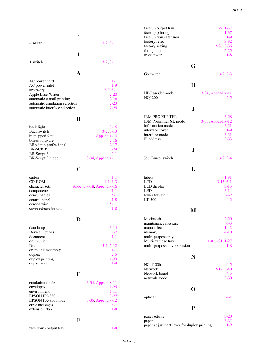 Brother HL 1650 User Manual | Page 234 / 235
