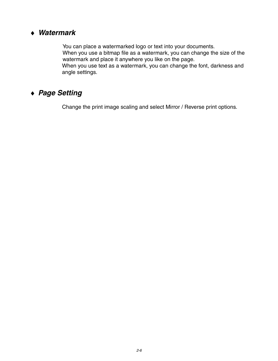 Watermark, Page setting | Brother HL 1650 User Manual | Page 59 / 235