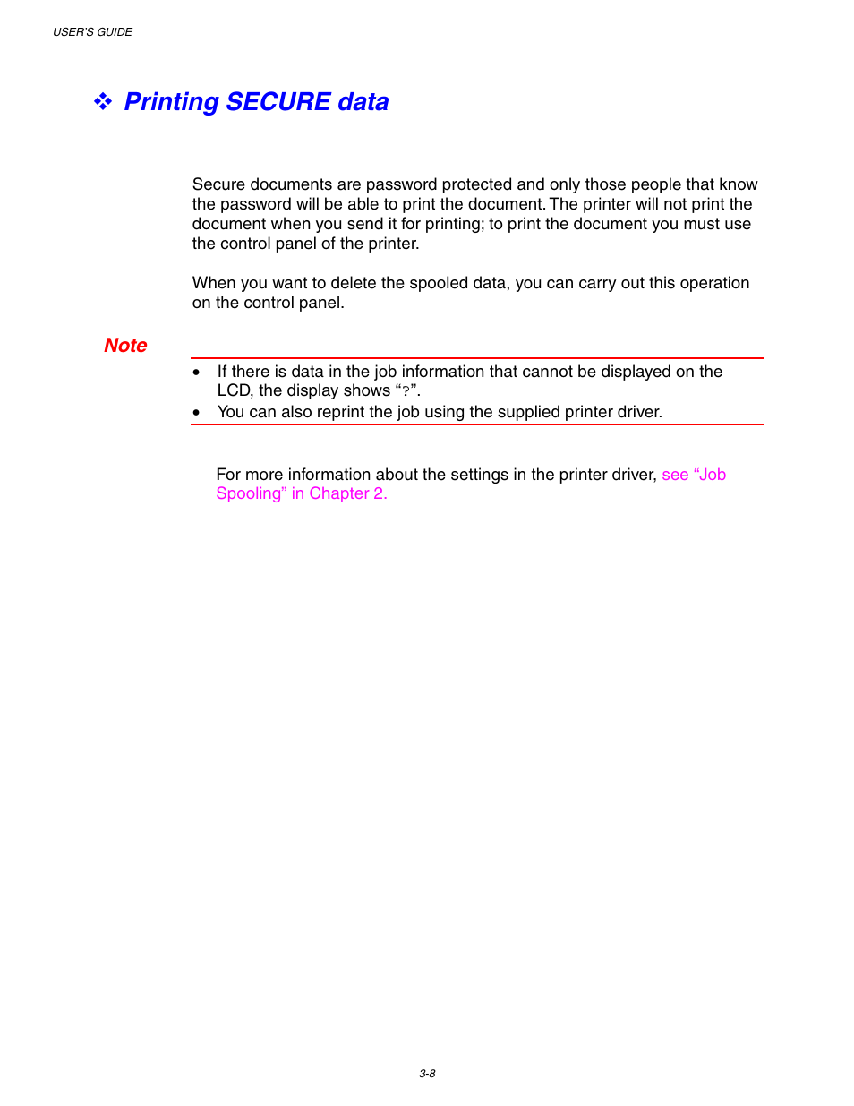 Printing secure data | Brother HL 1650 User Manual | Page 88 / 235