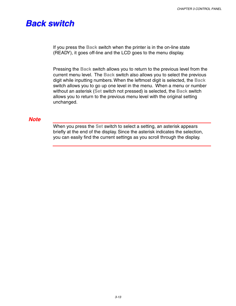 Back switch, Back switch -13 | Brother HL 1650 User Manual | Page 93 / 235