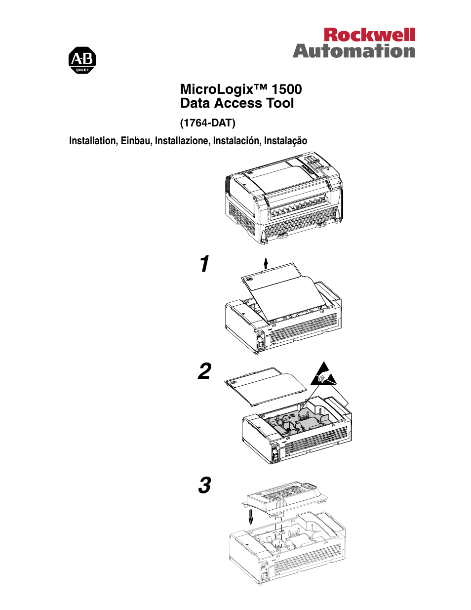 Rockwell Automation 1764-DAT MicroLogix 1500 Data Access Tool Installation Instructions User Manual | 2 pages