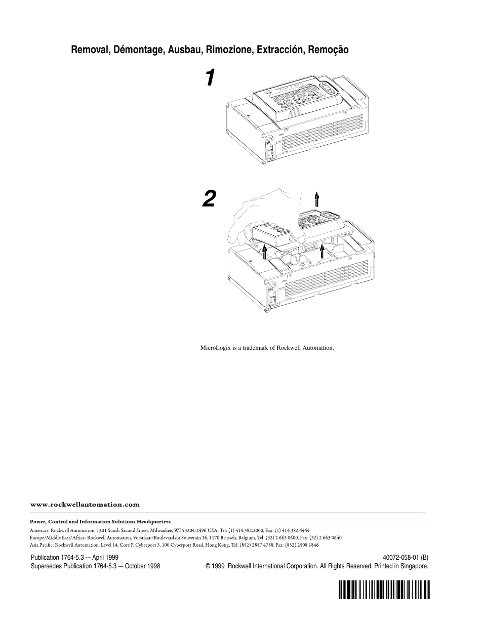 Back cover, H'4z!¶b | Rockwell Automation 1764-DAT MicroLogix 1500 Data Access Tool Installation Instructions User Manual | Page 2 / 2