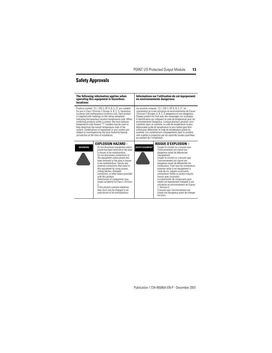 Safety approvals | Rockwell Automation 1734-OB2EP Point I/O Protected Output Module Installation Instructions User Manual | Page 13 / 16