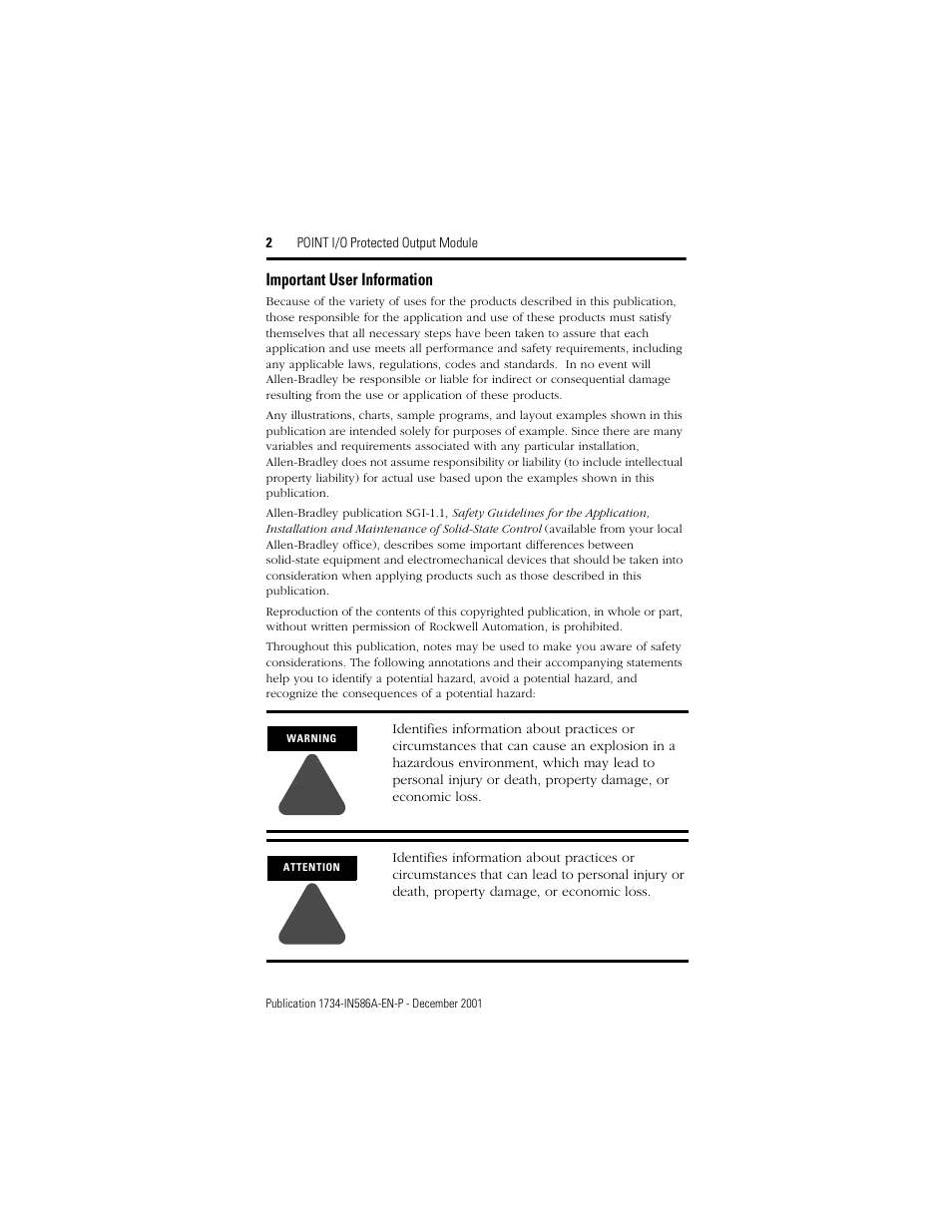 Important user information | Rockwell Automation 1734-OB2EP Point I/O Protected Output Module Installation Instructions User Manual | Page 2 / 16