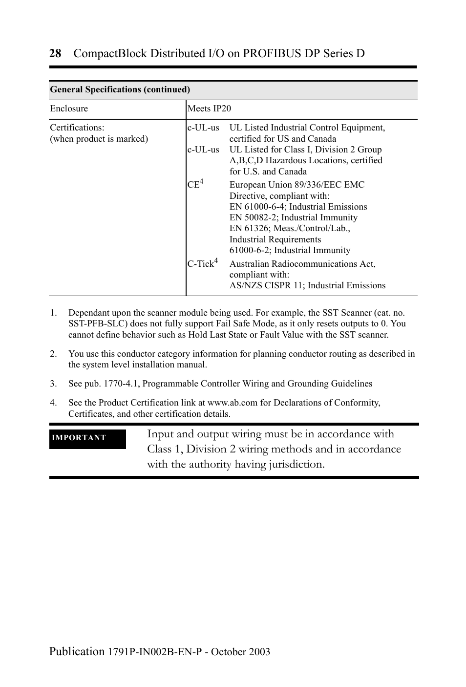 Rockwell Automation 1791P-XXXX CompactBlock Distributed I/O on PROFIBUS DP Series D I.I. User Manual | Page 28 / 32