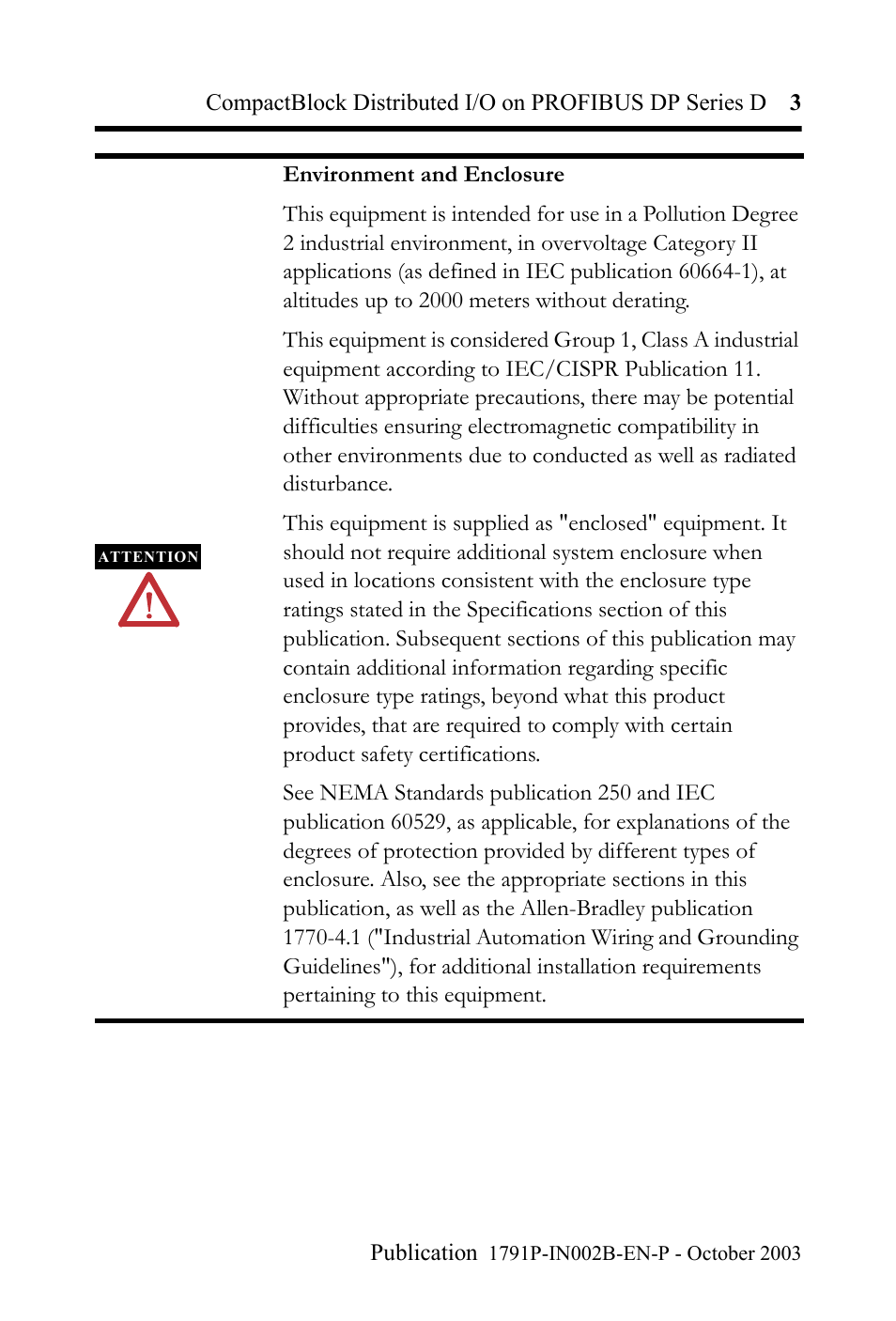 Rockwell Automation 1791P-XXXX CompactBlock Distributed I/O on PROFIBUS DP Series D I.I. User Manual | Page 3 / 32