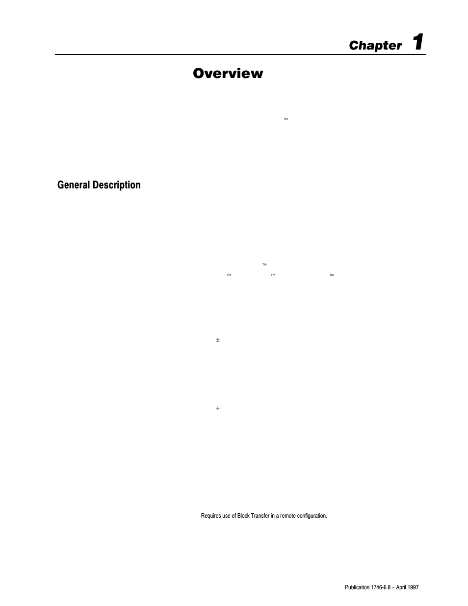 1 - overview, General description, Overview | Chapter | Rockwell Automation 1746-NI8 SLC 500 Analog Input Modules User Manual User Manual | Page 11 / 91