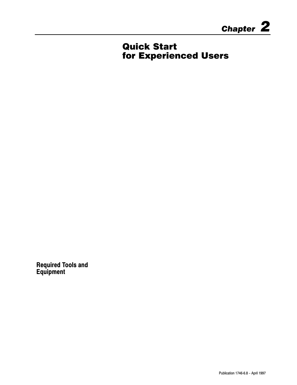 2 - quick start for experienced users, Required tools, Quick start for experienced users | Chapter | Rockwell Automation 1746-NI8 SLC 500 Analog Input Modules User Manual User Manual | Page 15 / 91