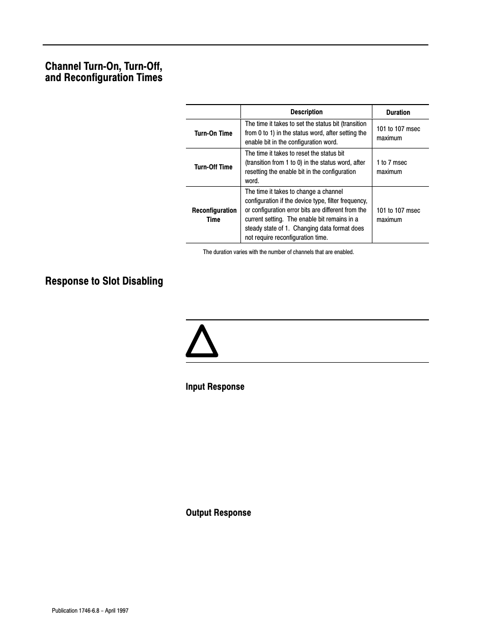 Response to slot disabling | Rockwell Automation 1746-NI8 SLC 500 Analog Input Modules User Manual User Manual | Page 37 / 91