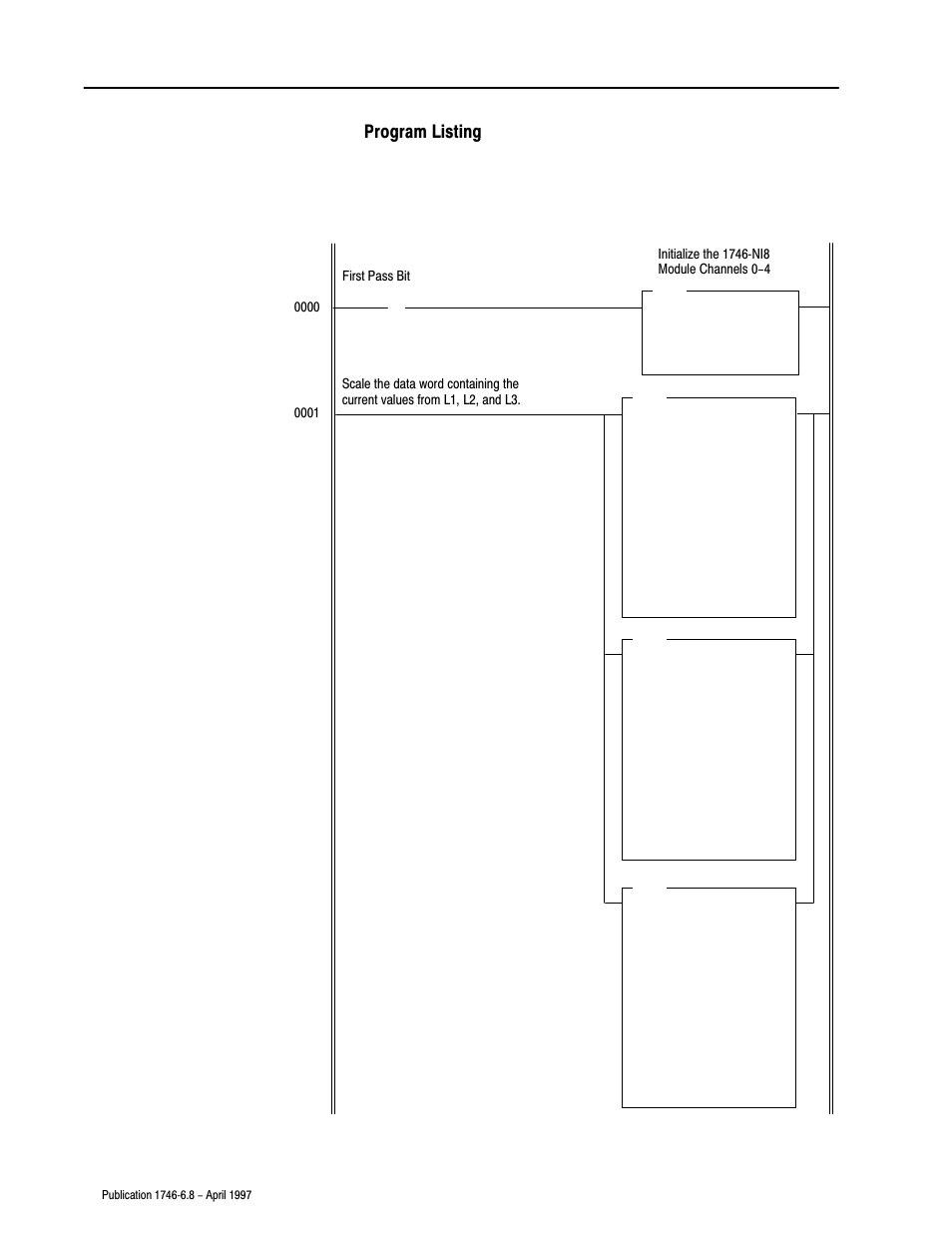 Program listing | Rockwell Automation 1746-NI8 SLC 500 Analog Input Modules User Manual User Manual | Page 73 / 91