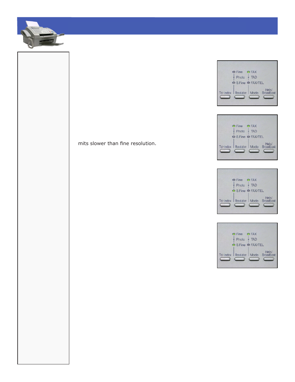Brother intellifax 2750, Sending a fax > resolution keys | Brother 2750 User Manual | Page 4 / 20