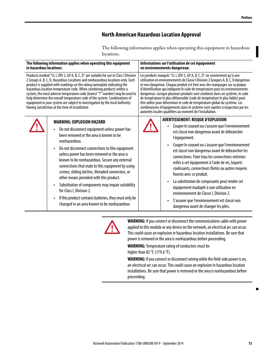 North american hazardous location approval | Rockwell Automation 1788-EN2PAR EtherNet/IP and ControlNet to PROFIBUS PA Linking Device User Manual User Manual | Page 13 / 76