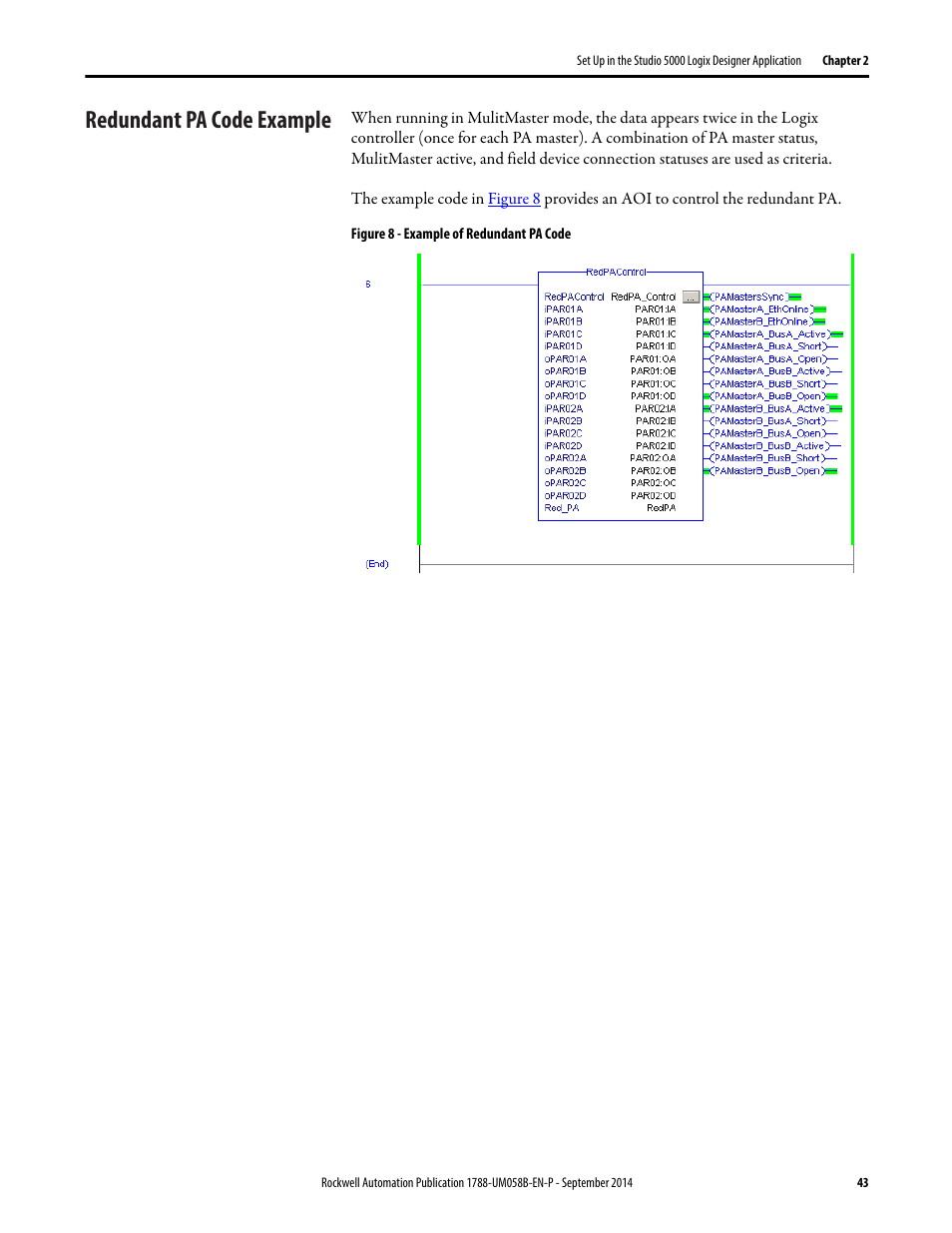 Redundant pa code example | Rockwell Automation 1788-EN2PAR EtherNet/IP and ControlNet to PROFIBUS PA Linking Device User Manual User Manual | Page 43 / 76