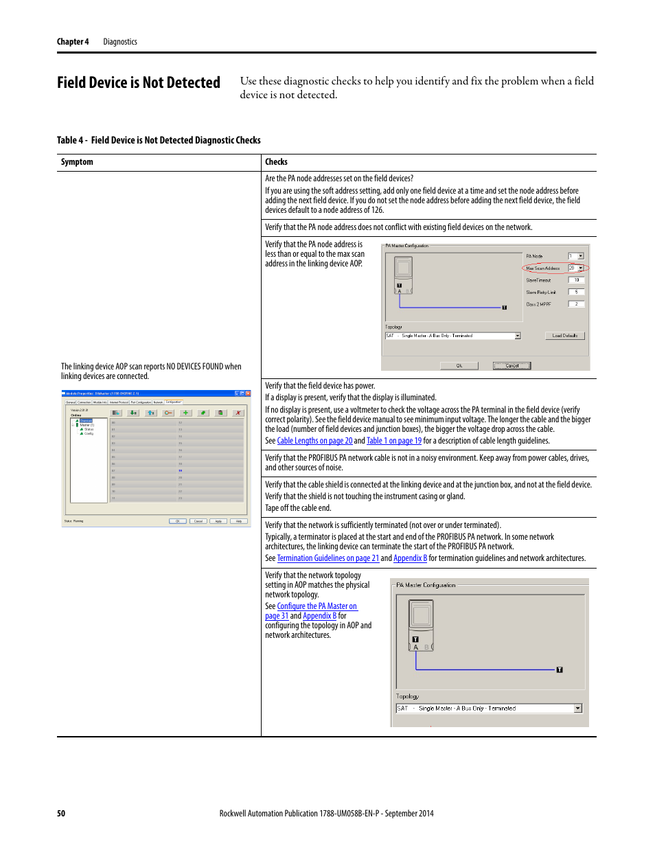 Field device is not detected | Rockwell Automation 1788-EN2PAR EtherNet/IP and ControlNet to PROFIBUS PA Linking Device User Manual User Manual | Page 50 / 76