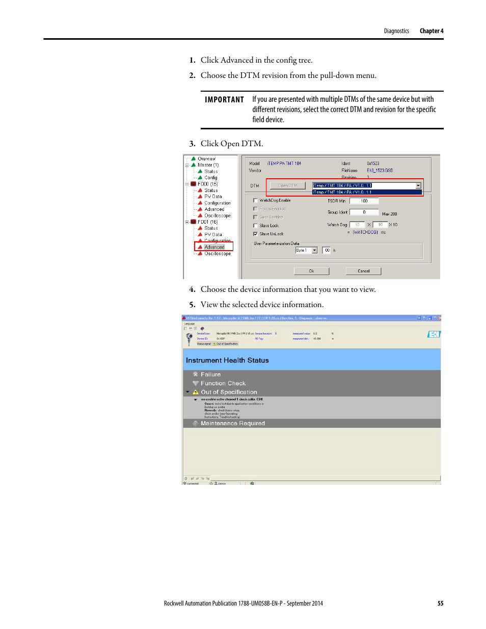 Rockwell Automation 1788-EN2PAR EtherNet/IP and ControlNet to PROFIBUS PA Linking Device User Manual User Manual | Page 55 / 76