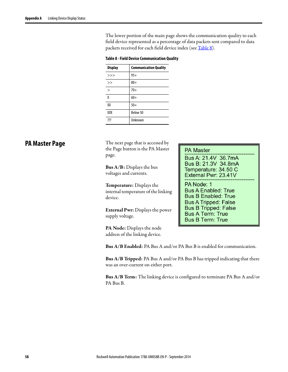 Pa master page | Rockwell Automation 1788-EN2PAR EtherNet/IP and ControlNet to PROFIBUS PA Linking Device User Manual User Manual | Page 58 / 76