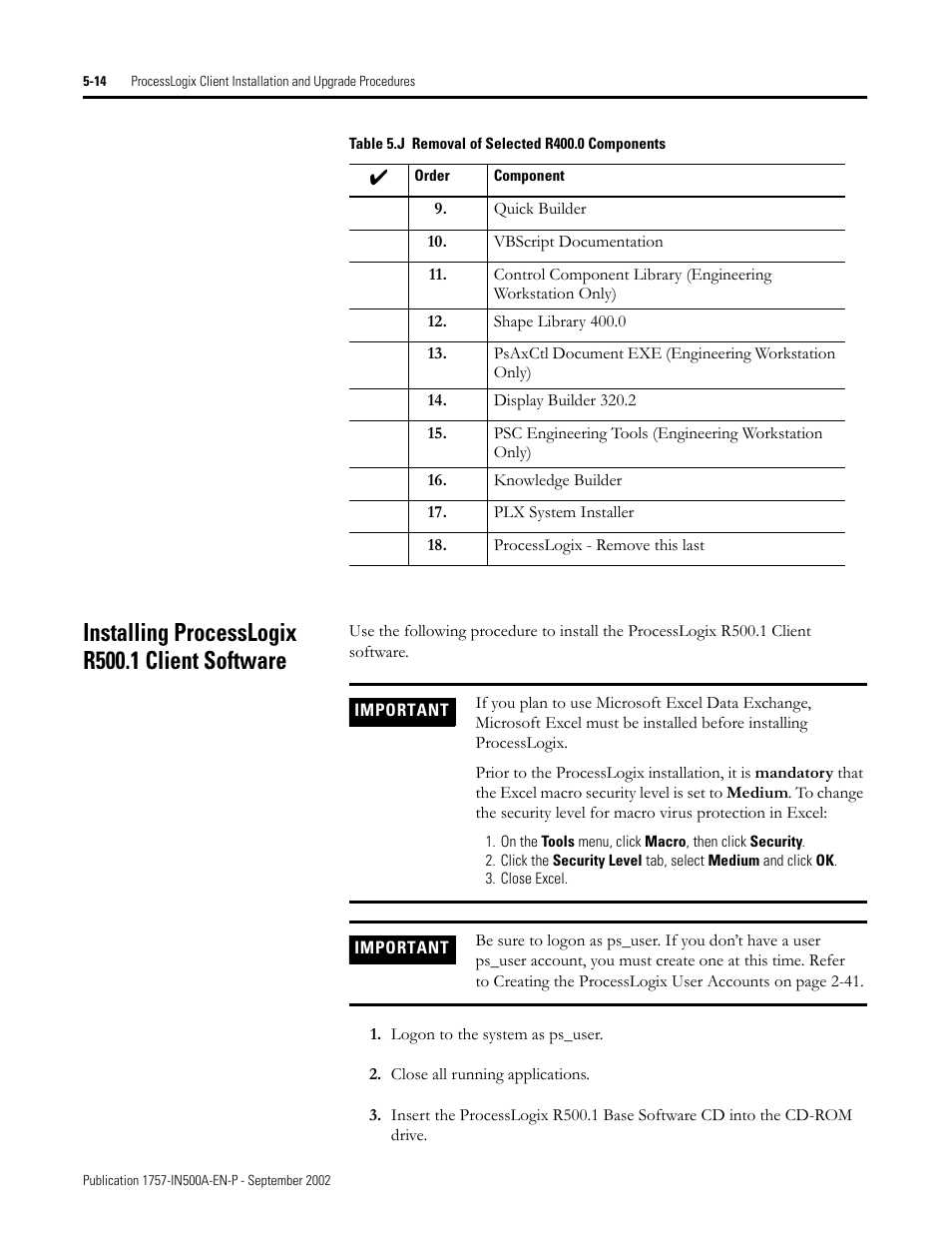 Installing processlogix r500.1 client software, Installing processlogix r500.1 client software -14 | Rockwell Automation 1757-SWKIT5000 ProcessLogix R500.1 Installation and Upgrade Guide User Manual | Page 138 / 273