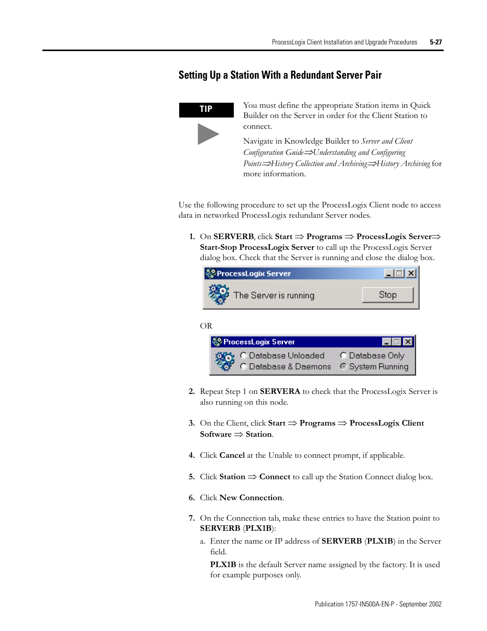 Setting up a station with a redundant server pair | Rockwell Automation 1757-SWKIT5000 ProcessLogix R500.1 Installation and Upgrade Guide User Manual | Page 151 / 273