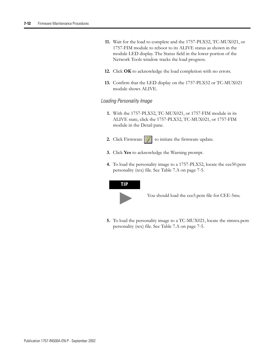 Loading personality image, Loading personality image -12 | Rockwell Automation 1757-SWKIT5000 ProcessLogix R500.1 Installation and Upgrade Guide User Manual | Page 192 / 273