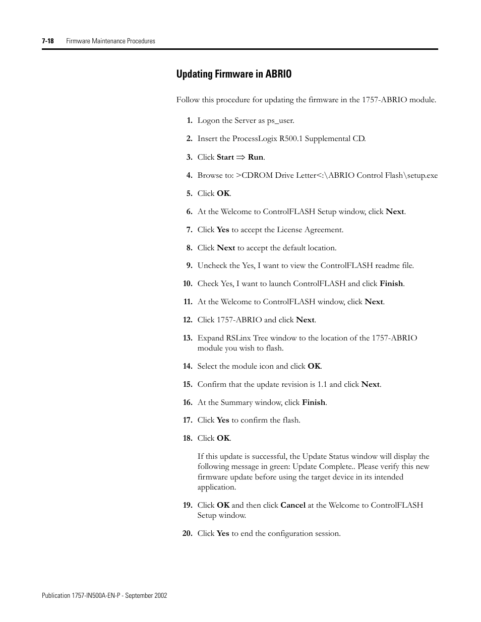 Updating firmware in abrio, Updating firmware in abrio -18 | Rockwell Automation 1757-SWKIT5000 ProcessLogix R500.1 Installation and Upgrade Guide User Manual | Page 198 / 273