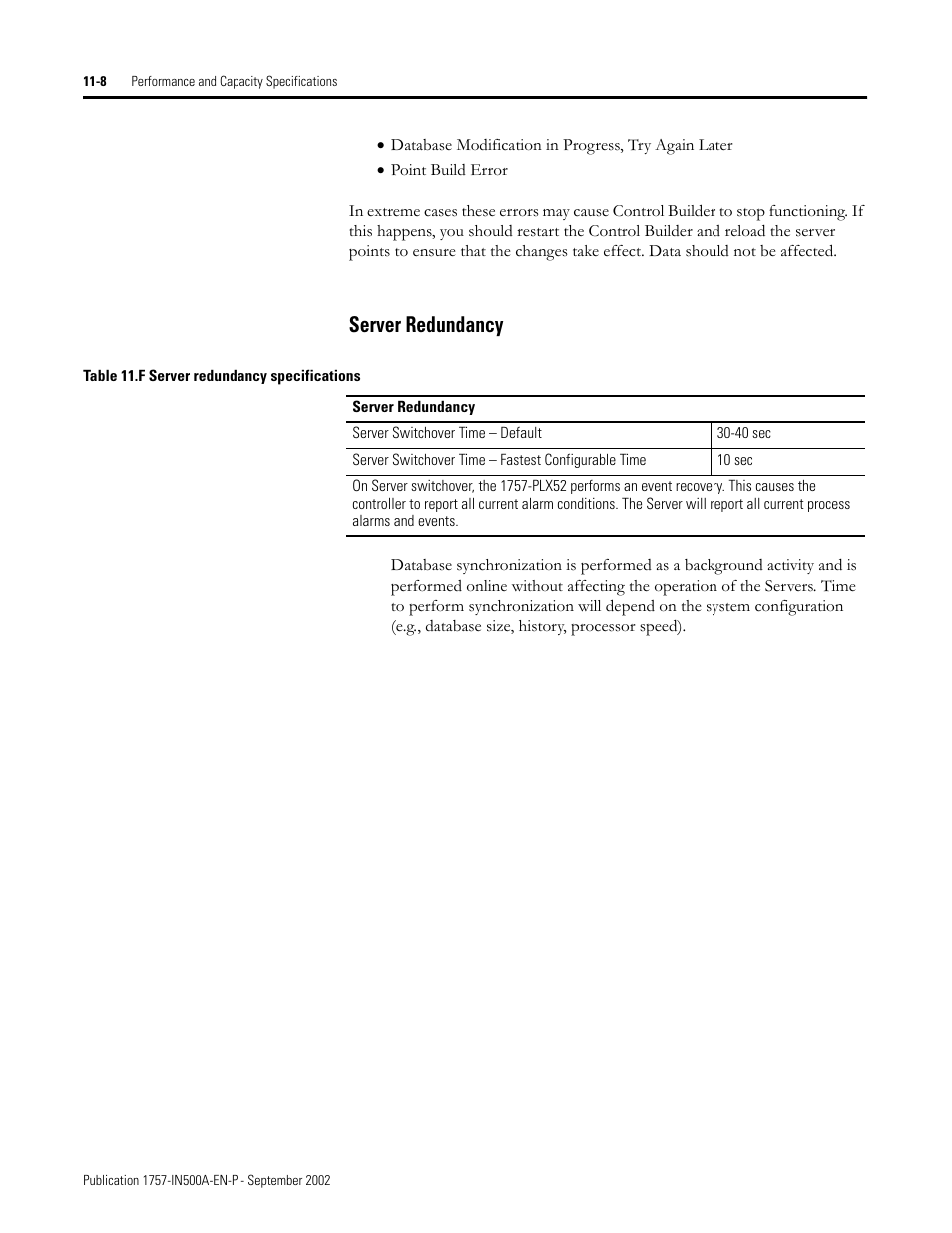 Server redundancy, Server redundancy -8 | Rockwell Automation 1757-SWKIT5000 ProcessLogix R500.1 Installation and Upgrade Guide User Manual | Page 248 / 273