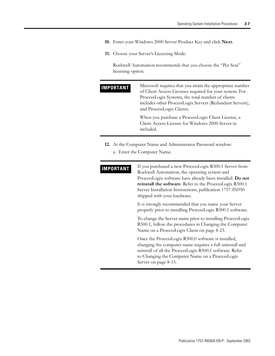 Rockwell Automation 1757-SWKIT5000 ProcessLogix R500.1 Installation and Upgrade Guide User Manual | Page 31 / 273