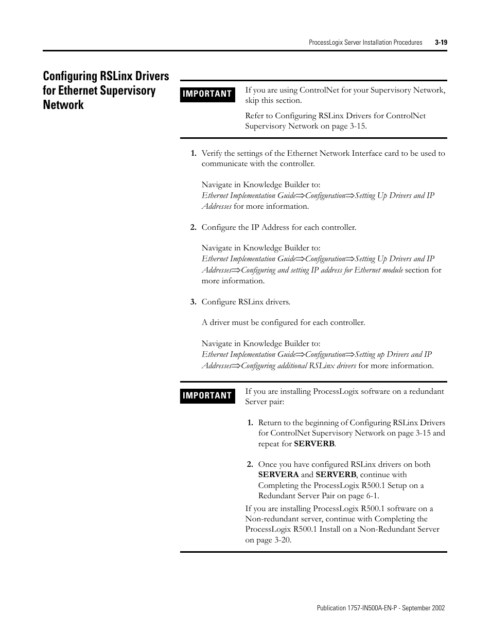 Skip to configuring rslinx | Rockwell Automation 1757-SWKIT5000 ProcessLogix R500.1 Installation and Upgrade Guide User Manual | Page 85 / 273