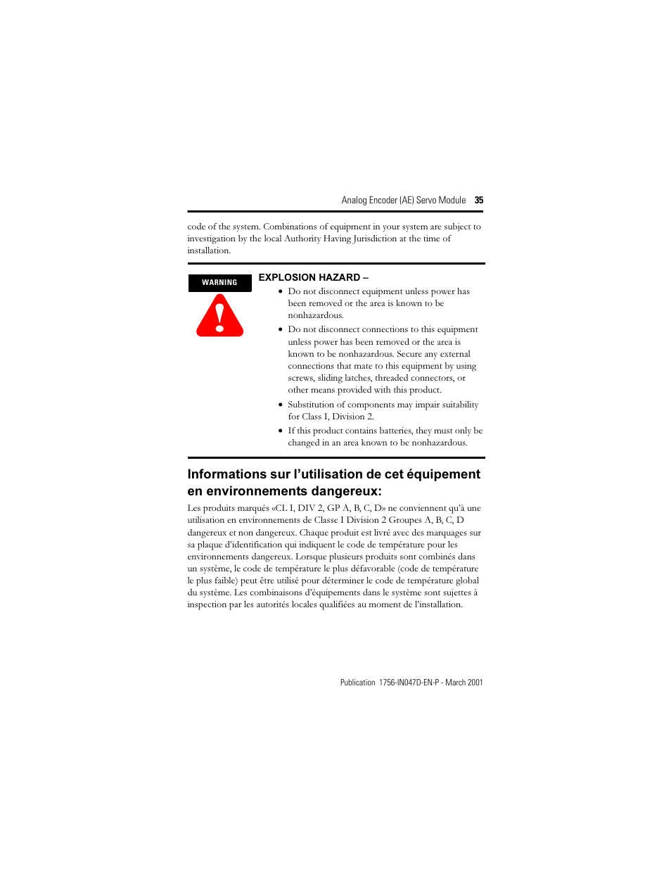 Rockwell Automation 1756-M02AE Analog Encoder (AE) Servo Module Installation Instructions User Manual | Page 35 / 40