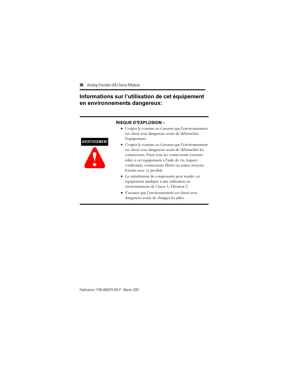 Rockwell Automation 1756-M02AE Analog Encoder (AE) Servo Module Installation Instructions User Manual | Page 36 / 40