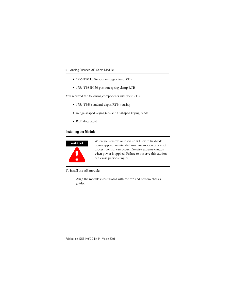 Installling the module | Rockwell Automation 1756-M02AE Analog Encoder (AE) Servo Module Installation Instructions User Manual | Page 6 / 40