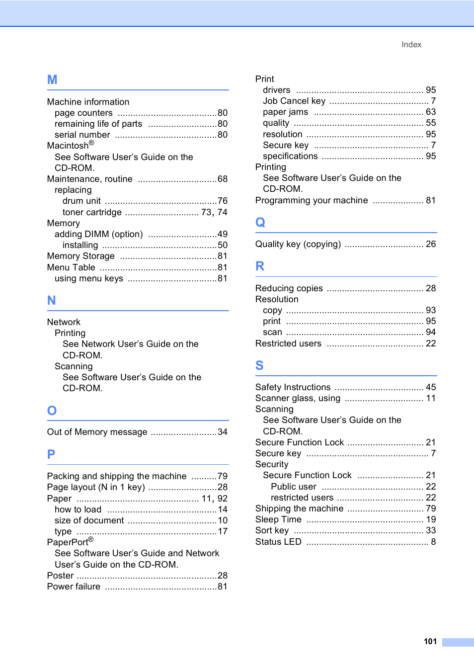 Brother DCP 8060 User Manual | Page 113 / 116