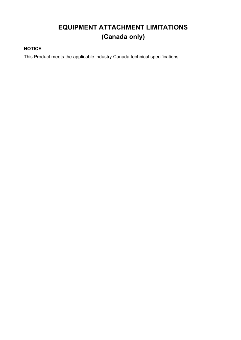 Equipment attachment limitations (canada only) | Brother DCP 8060 User Manual | Page 115 / 116