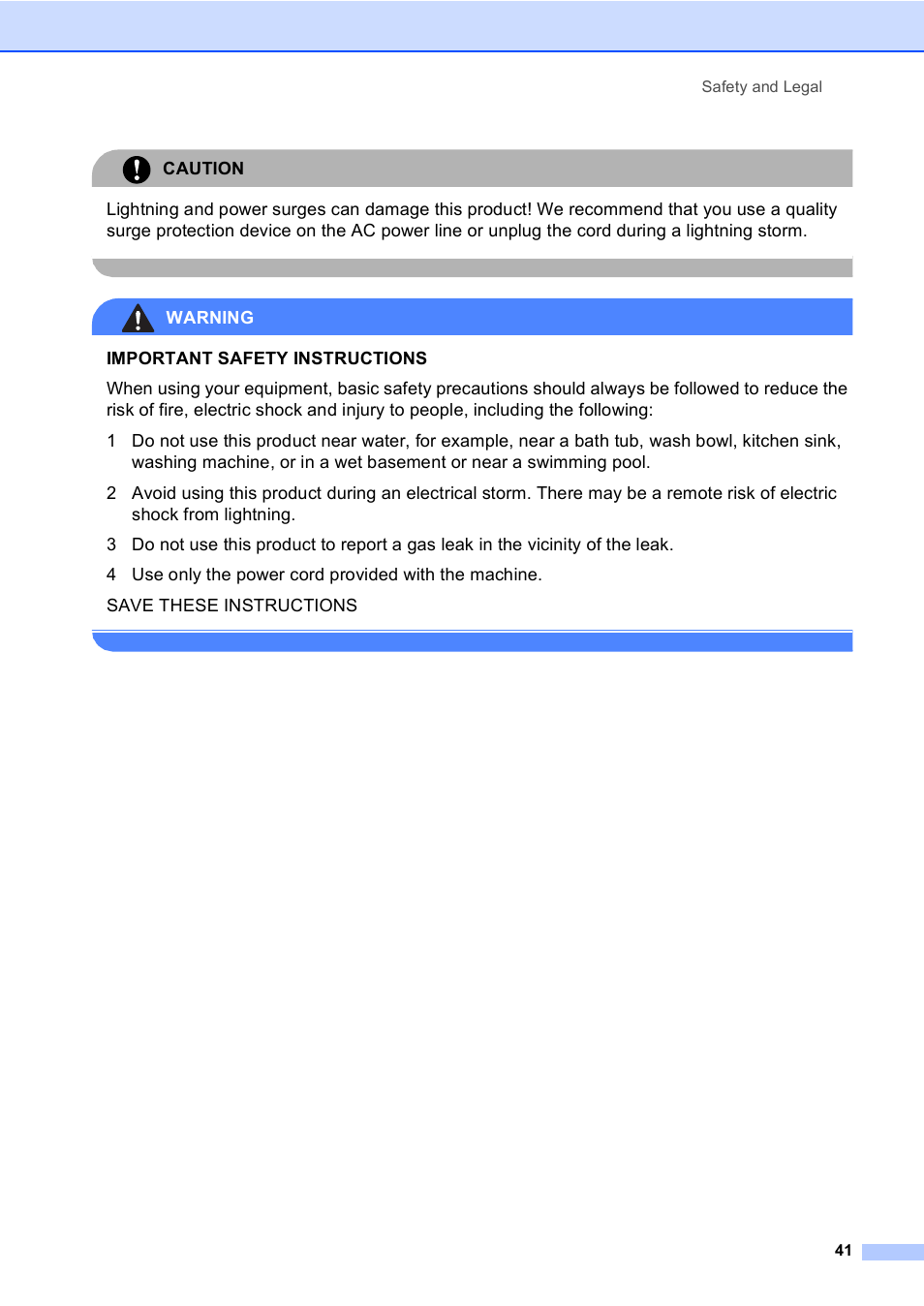 Caution, Warning | Brother DCP 8060 User Manual | Page 53 / 116