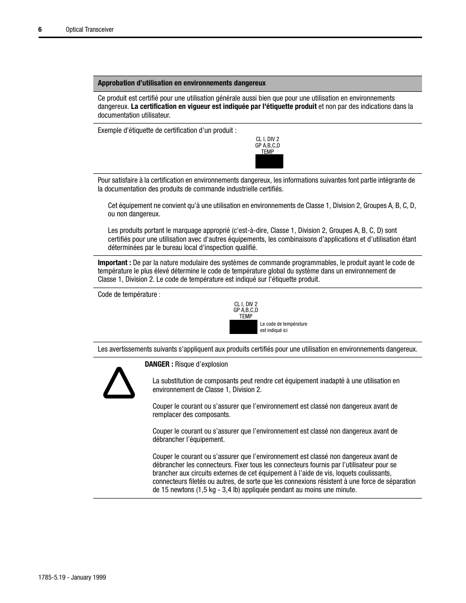 Rockwell Automation 1785-TR10BF Optical Transceiver Installation Instructions User Manual | Page 6 / 8