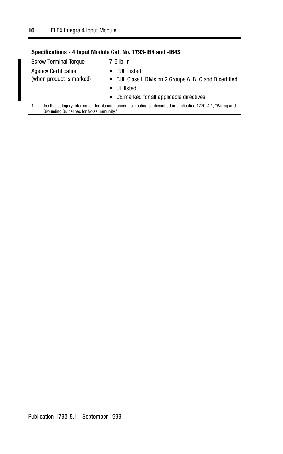 Rockwell Automation 1793-IB4S FLEX INTEGRA 4 INPUT MODULE User Manual | Page 10 / 12