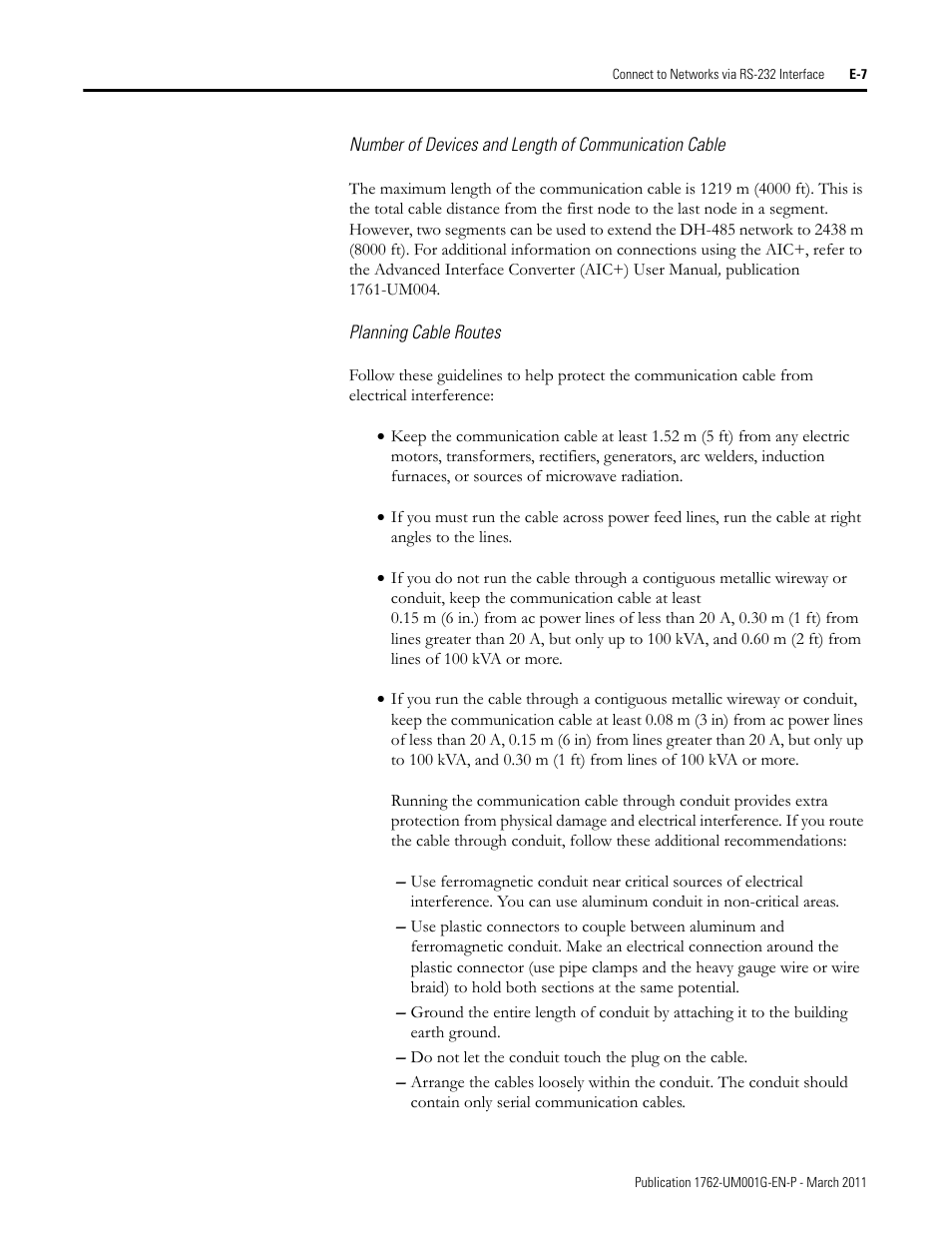 Planning cable routes | Rockwell Automation 1762-Lxxxx MicroLogix 1200 Programmable Controllers User Manual | Page 137 / 168