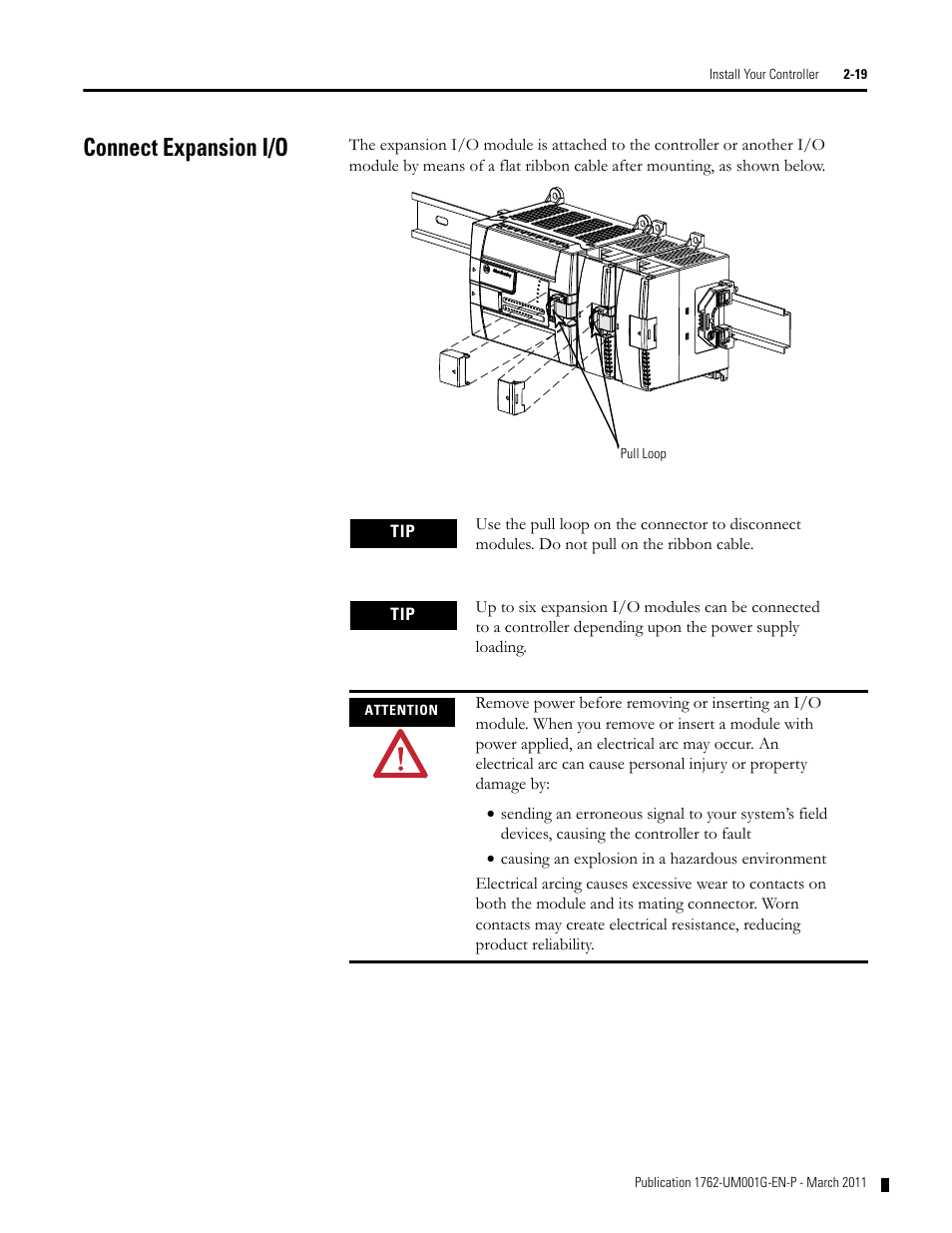 Connect expansion i/o, Connect expansion i/o -19 | Rockwell Automation 1762-Lxxxx MicroLogix 1200 Programmable Controllers User Manual | Page 33 / 168