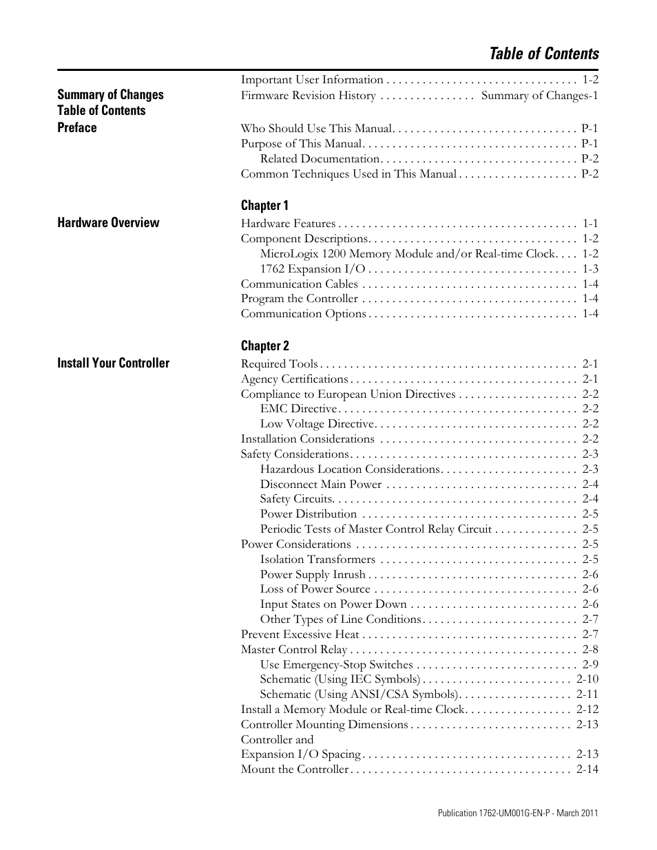 Rockwell Automation 1762-Lxxxx MicroLogix 1200 Programmable Controllers User Manual | Page 5 / 168