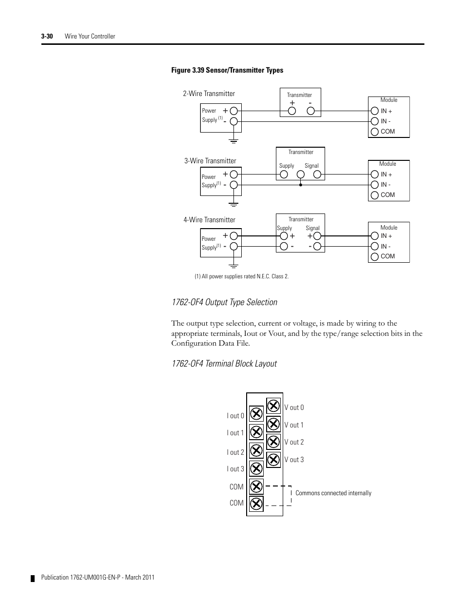 1762-of4 output type selection, 1762-of4 terminal block layout | Rockwell Automation 1762-Lxxxx MicroLogix 1200 Programmable Controllers User Manual | Page 64 / 168