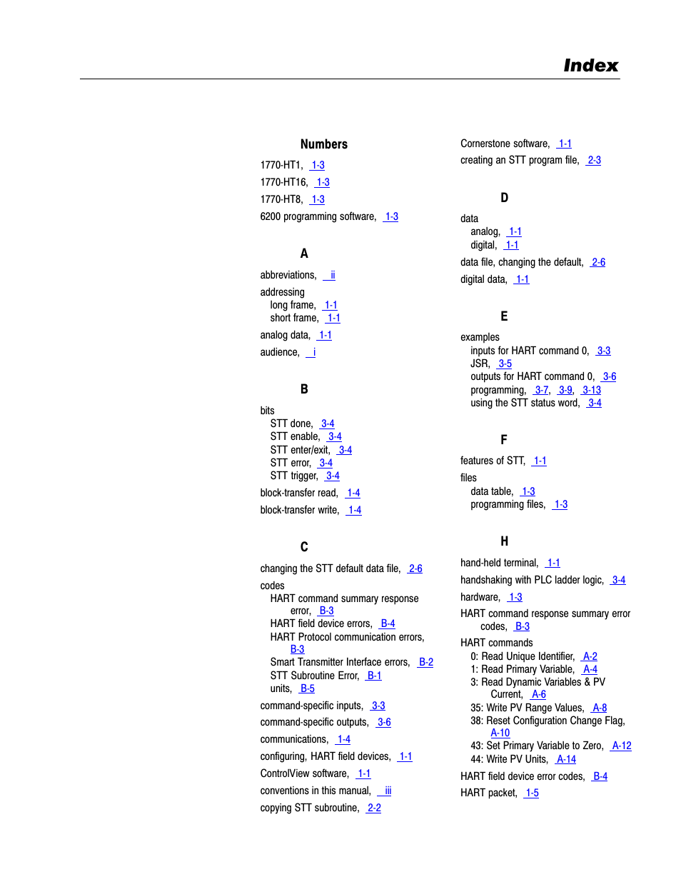 1770-6.5.21, index, Index | Rockwell Automation 1770,D17706.5.21 SMART TRANSMITTER TOOLKI User Manual | Page 57 / 59