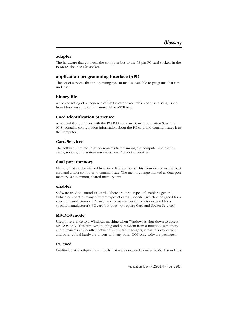 Glossary | Rockwell Automation 1784-PCD DeviceNet Communication Card  User Manual | Page 101 / 106