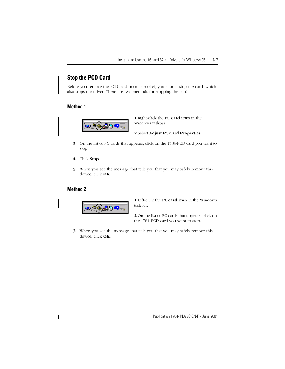 Stop the pcd card | Rockwell Automation 1784-PCD DeviceNet Communication Card  User Manual | Page 29 / 106