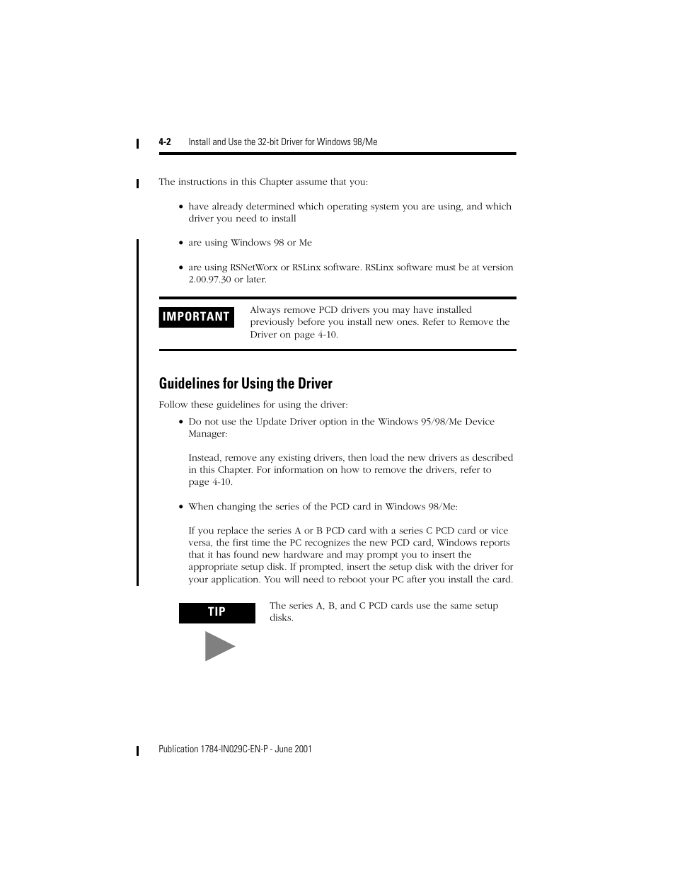 Guidelines for using the driver | Rockwell Automation 1784-PCD DeviceNet Communication Card  User Manual | Page 32 / 106