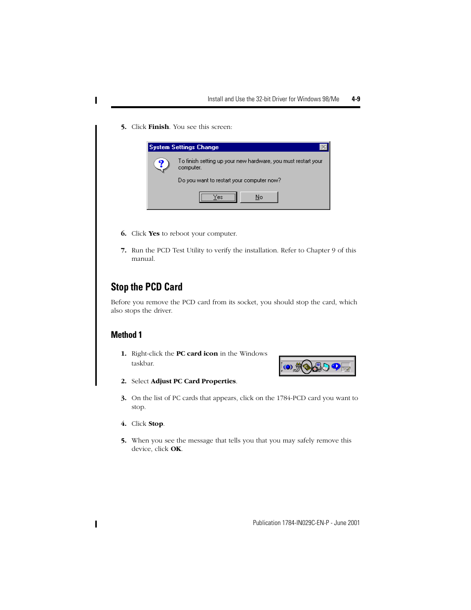 Stop the pcd card | Rockwell Automation 1784-PCD DeviceNet Communication Card  User Manual | Page 39 / 106