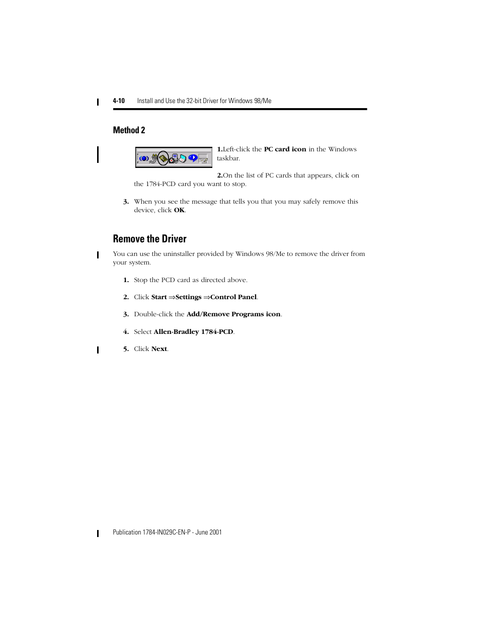 Remove the driver | Rockwell Automation 1784-PCD DeviceNet Communication Card  User Manual | Page 40 / 106
