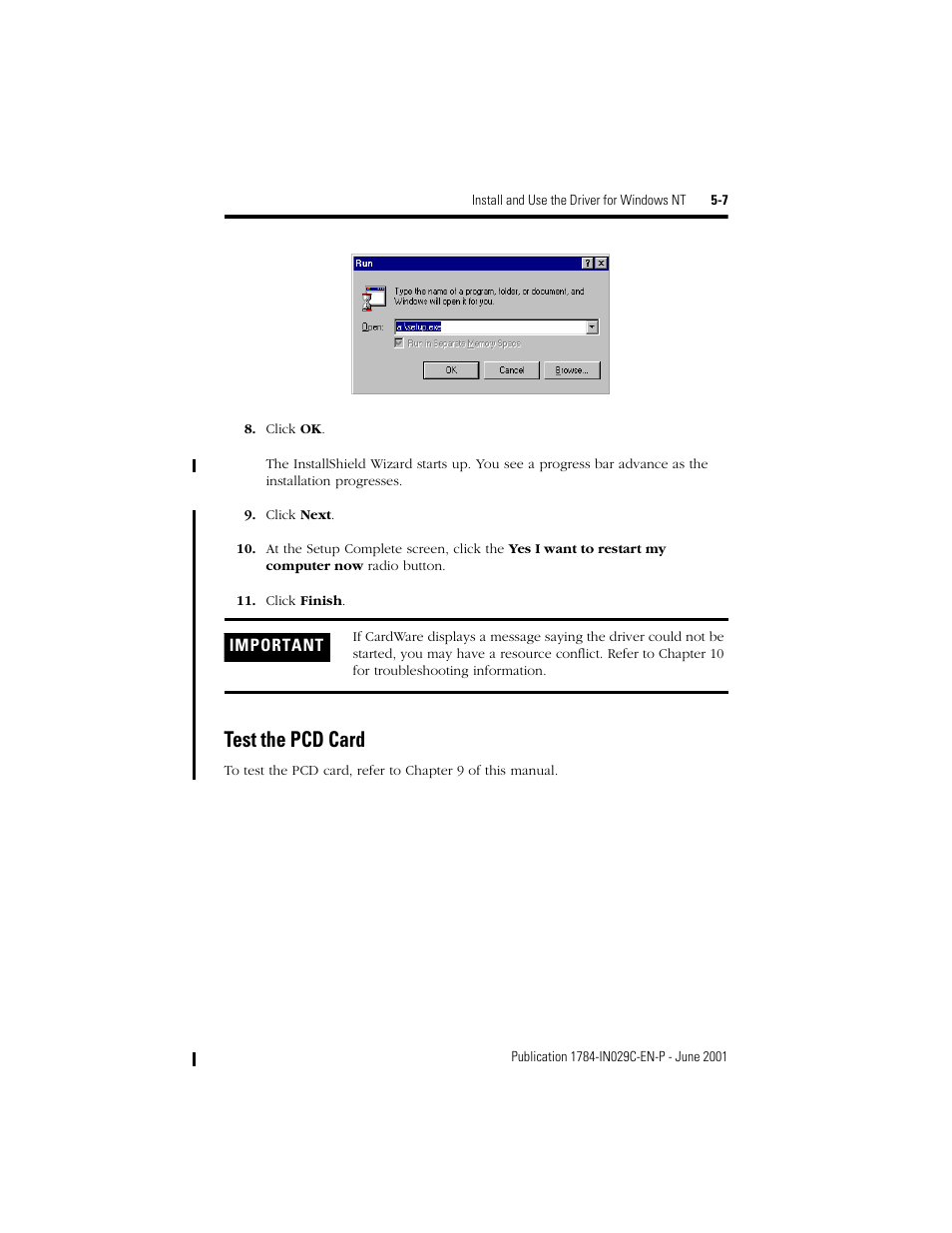Test the pcd card | Rockwell Automation 1784-PCD DeviceNet Communication Card  User Manual | Page 49 / 106