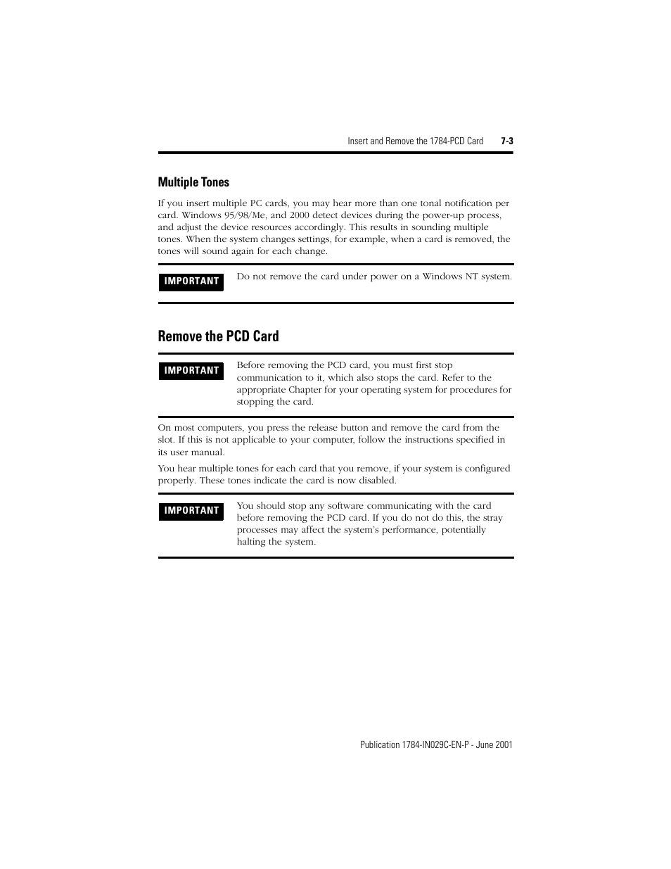 Remove the pcd card | Rockwell Automation 1784-PCD DeviceNet Communication Card  User Manual | Page 65 / 106