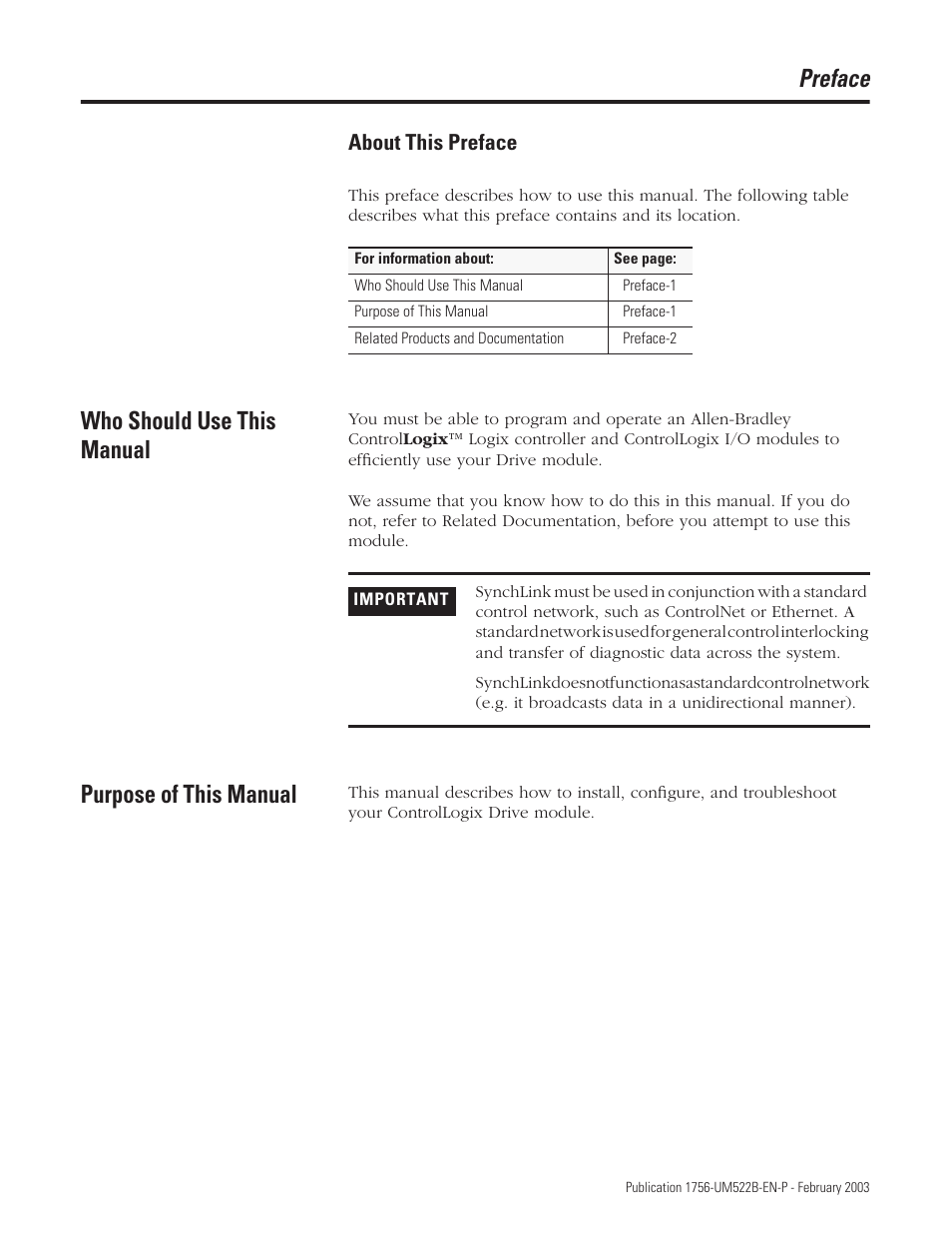 Preface, Who should use this manual, Purpose of this manual | About this preface | Rockwell Automation 1756-DMF30 ControlLogix Drive Module User Manual | Page 11 / 369