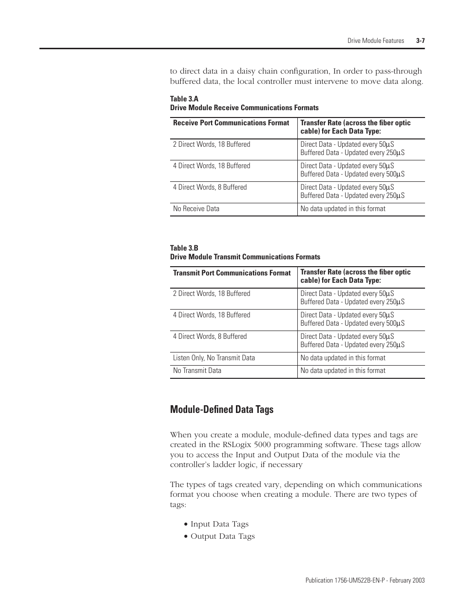 Module-defined data tags, Fault and alarm window | Rockwell Automation 1756-DMF30 ControlLogix Drive Module User Manual | Page 33 / 369